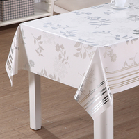 Nappe en PVC RNPT avec support en tissu et imprimé botanique délicat pour les repas quotidiens