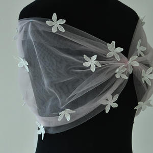 YouLaPan Écharpe de mariée en dentelle, boléro, châle, cape, boléro en maille, châles de mariée, vestes de robe de mariée, boléro à franges, couvre-épaules MG48-P - Product Image 6