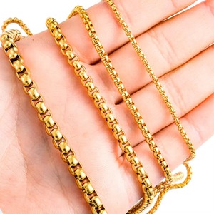 1 pièce, chaîne en acier inoxydable de couleur or, épaisseur 2 mm/3 mm/4 mm/5 mm, collier classique à maillons pour homme et femme - Product Image 6