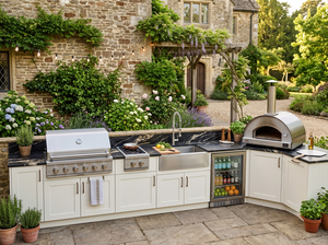Cuisine barbecue extérieure  et station de grill pour villas <span class=keywords><strong>Four</strong></span> électrique encastré sur mesure et gril en acier inoxydable - Product Image 6