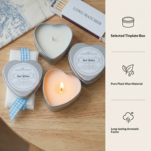 Vela perfumada en forma de corazón, romántica, de cera de soja en lata, para aromaterapia, decoración del hogar para San Valentín - Product Image 4