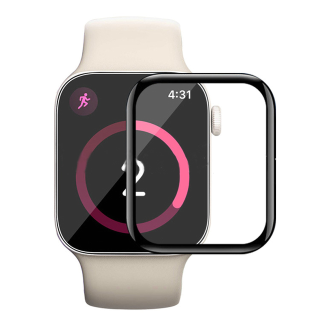 Full Coverage Screen Protector Cover for Apple Watch 7 41mm 45mm PMMA 3D Curved Edge Protective Film