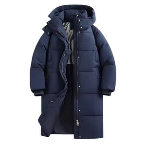 Manteau d'hiver long pour <span class=keywords><strong>homme</strong></span> avec capuche, <span class=keywords><strong>noir</strong></span>, matelassé, très duveteux, personnalisé, vente en gros d'usine, mode extérieure - Product Image 3
