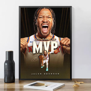 Affiche de basket-ball des Knicks Champion de <span class=keywords><strong>New</strong></span> <span class=keywords><strong>York</strong></span> 2026 pour la décoration de chambre et de dortoir, Art mural MVP pour fans de sport avec <span class=keywords><strong>cadre</strong></span> commémoratif - Product Image 5
