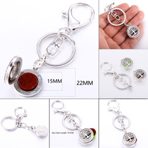 Delicado Difusor de Aceites Esenciales Ajustable de Acero Inoxidable con Diseño de Árbol de la Vida para Aromaterapia y Perfume, Llavero DIY - Product Image 2