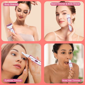 Appareil d'épilation corporelle pour femmes Solimpia HT-581USB, tondeuse pour poils du nez, tondeuse pour sourcils, rasoir facial 4 en 1, utilisation en voiture et en camping-car - Product Image 6