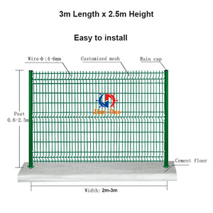 <span class=keywords><strong>Panneau</strong></span> de clôture de jardin en <span class=keywords><strong>grillage</strong></span> soudé incurvé 3D enduit de PVC de haute qualité Clôture en maille <span class=keywords><strong>rigide</strong></span> de <span class=keywords><strong>3m</strong></span> de haut - Product Image 2
