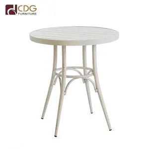 סיטונאי אירופאי סגנון מתכת פלדת בסיס ורגליים מודרני עיצוב לבן שולחן עגול קפה מסעדה ארוחת ערב שולחן
