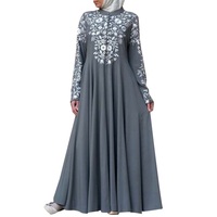 Nouvelle robe longue élégante en polyester pour femmes musulmanes de Dubaï, inspirée de la mode islamique du Moyen-Orient, avec imprimé, pour la prière, 2026