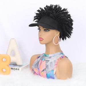 Perruque courte bouclée synthétique à haute température pour femmes africaines, design explosif, style casquette de baseball, teignable, forme modifiable - Product Image 3
