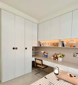 Armoire écologique intégrée à une table, meubles de chambre d'enfant personnalisés, armoire pour enfants - Product Image 1