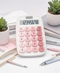 Calculatrice électronique à 10 chiffres, boutons colorés kawaii, calculatrice scientifique alimentée par piles, calculatrice de bureau en plastique - Product Image 1
