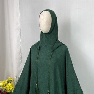 Nuevo y Popular Vestido Abaya con Capucha, Jilbab, Vestido de Oración, Puños Elásticos Plisados, Ropa Islámica Halal para Mujeres Árabes Musulmanas 6818 # - Product Image 2