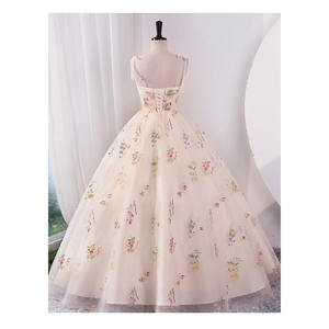 Neues Produkt Elegantes Besticktes Hochzeitskleid Hochwertiges Blumenbesticktes Kleid Auffälliges Abendkleid für Gastgeberinnen - Product Image 2