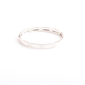 Bracelet jonc tendance pour femme en acier inoxydable plaqué or 18 carats avec fleur en zircon, style vintage, cadeau idéal - <span class=keywords><strong>Tzl</strong></span> B0162 - Product Image 5