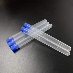 15*100mm 16*100mm PP PS Laboratuvar Kullanımı Plastik <span class=keywords><strong>Test</strong></span> Tüpü Mavi Kırmızı Kapaklı - Product Image 4