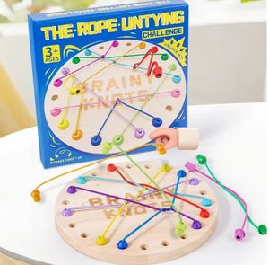 Jeu de société de puzzle en corde de bois pour enfants Interactive Parent Child Logic Focus Exercise - Product Image 4