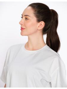 Munns & Mars Women's Solid White Cotton Oversized T-Shirt Casual Round <b>Neck</b> Tee Relaxed Fit Everyday Fashion Wear Top for <b>Travel</b> - Product Image 4