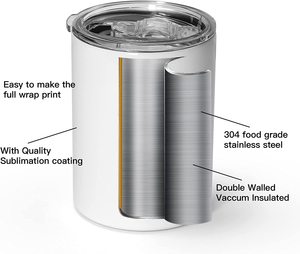Gobelet à double paroi en acier inoxydable 18/8 10oz 20oz 30oz tasse <span class=keywords><strong>de</strong></span> <span class=keywords><strong>voyage</strong></span> à café isolée tasse Thermos 300ml - Product Image 4