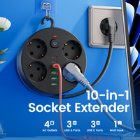 Multiprise de rallonge en forme de disque, 3 m, pour bureau, vente en gros B2B, OEM, achat en gros