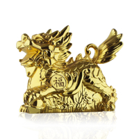 Figurines en métal doré, trophée de feu personnalisé, Statue de Kirin, Sculptures de Dragon chinois, décoration de la maison