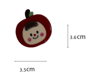 Qianji klip rambut boneka Apel asetat kustom aksesori rambut desain buah kartun imut untuk anak perempuan - Product Image 4