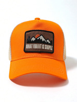 Gorra de béisbol de malla acrílica de 6 paneles con etiqueta impresa, estilo europeo-americano, para exteriores, pesca, protección solar, unisex, para parejas