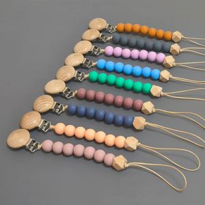 Chaîne de sucette en silicone avec perles sensorielles, idéale pour cadeau de fête, attache pour porte-bébé et poussette - Product Image 3
