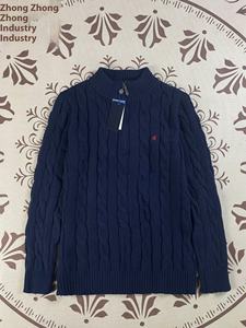 高端设计师品牌秋冬刺绣保暖半拉链毛衣马logo针织毛衣 - Product Image 6