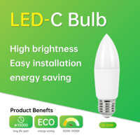 9W E27 LED-Kerzenlampe vom Hersteller, 810Lm CRI80 160° Abstrahlwinkel, 650C Glühfaden, Kunststoffummanteltes Aluminium PC 100-265V
