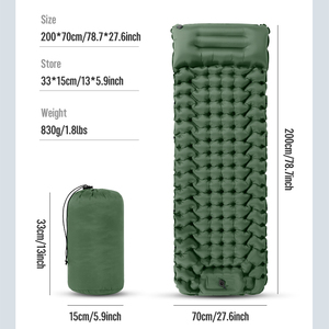 Matelas pneumatique de <span class=keywords><strong>camping</strong></span> ultraléger avec oreiller et gonfleur intégrés, coussin de couchage à pompe à <span class=keywords><strong>pied</strong></span> pour le <span class=keywords><strong>camping</strong></span>, la randonnée en voiture - Product Image 6