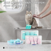 Protège-pattes pour chat en silicone souple anti-griffures, protège-pattes de bain réglables, lot de 4