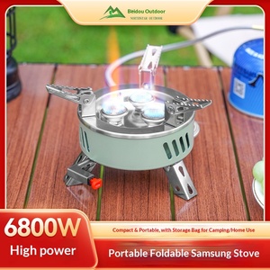 Estufa de butano portátil Beidou para exteriores, de alta potencia, resistente al viento, con tres quemadores, plegable, para viajes en coche y picnics. - Product Image 5