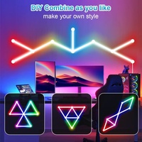 Barre lumineuse LED RGBIC intelligente à contrôle Wi-Fi, synchronisation rythmique musicale, pour TV, chambre, décoration de jeux, éclairage mural