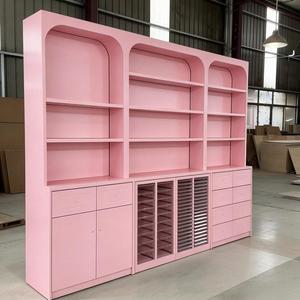 Espositore da Parete Personalizzato per Smalti Rosa, Scaffale per Negozio di Cosmetici, Espositore Personalizzato per Negozio al Dettaglio - Product Image 1