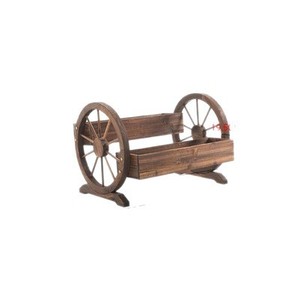 Carbonized Wood Wheel Flower <b>Pots</b> Vintage Garden Planters Outdoor Balcony Solid Wood Flower Boxes For Plants - Product Image 5
