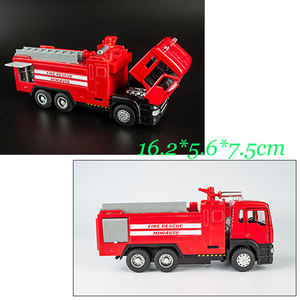 Mini <span class=keywords><strong>camion</strong></span> <span class=keywords><strong>de</strong></span> pompiers en alliage avec porte ouverte échelle 1:50, <span class=keywords><strong>jouet</strong></span> avec lumière et son HN831678 - Product Image 3