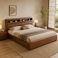 Cadre de lit king-size en bois avec base de rangement pour la vente en gros de meubles de chambre à coucher