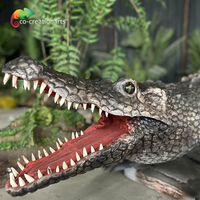 Modèle de crocodile artificiel électronique avec matériaux en métal et silicone pour expositions intérieures/extérieures