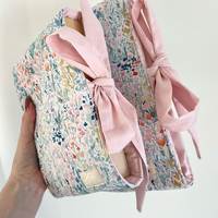 Pochette de protection en coton imprimé avec logo de taille personnalisée pour le stockage de livres et de cahiers avec nœud de cravate