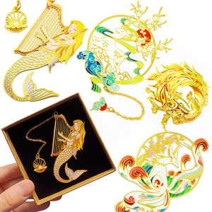 Wholesale Promotional Antique Feng Shui Metal Crafts Custom Logo Golden Die Casting Sublimation <b>Bookmarks</b> Rose Style Book Marks - Product Image 4