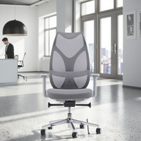 Chaise de bureau ergonomique en maille à dossier haut moderne de Chine, avec support lombaire réglable, vérin à gaz certifié, alliage d'aluminium