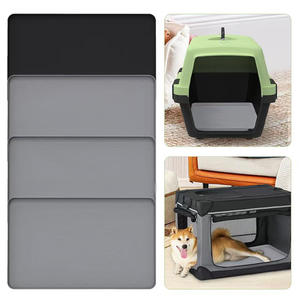 Tapis pour animaux de compagnie en silicone Haining, rectangulaire, gris, personnalisé, pour cage de chat ou de chien, antidérapant, respirant, pliable, facile à nettoyer, lavable à la main - Product Image 2