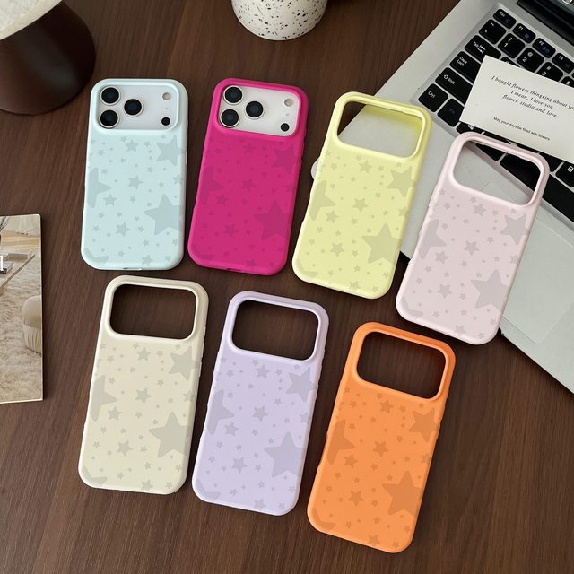 Star Pattern Phone Case for iPhone 18 Pro Max Anti Fall Phone Cover for iPhone 17 16 Pro Max LZ211