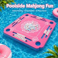 Table de jeu de Mahjong flottante personnalisée en mousse EVA écologique et imperméable pour 4 joueurs, pour piscine et spa, jeux de dominos double face