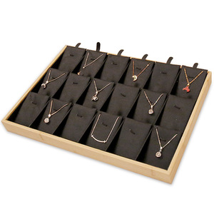 Jewelry Tray 12 Grids Solid Wood Storage <b>Box</b> For Earrings Rings Pendant Display Organizers - Product Image 5