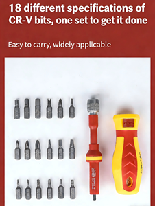 Tournevis multifonction rétractable 18-en-1 avec testeur <span class=keywords><strong>de</strong></span> tension, embouts multiples, manche en plastique, kit d'outils <span class=keywords><strong>de</strong></span> réparation domestique DIY - Product Image 5