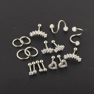 <span class=keywords><strong>Set</strong></span> di 8 Gioielli per Piercing Corporeo con Pietre CZ in <span class=keywords><strong>Acciaio</strong></span> <span class=keywords><strong>Chirurgico</strong></span> Inossidabile <span class=keywords><strong>Set</strong></span> di <span class=keywords><strong>Orecchini</strong></span> per Cartilagine - Product Image 3