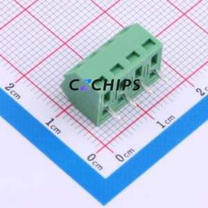 MX127S-3.81-04P-GN01-Cu-Y-A Screw Terminal Block Through hole Component (THT),P=3.81mm Connector 1x4P 3.81mm Green Through Hole - Product Image 2