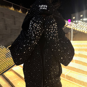 <b>Black</b> Rhinestone Hoodie For <b>Men</b> - Premium Heavyweight Streetwear Designer Hoodie - Product Image 1